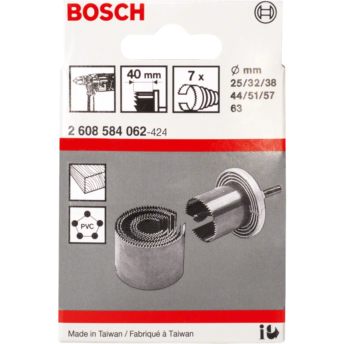 7-piece hole cutter set 25 - 67 mm — 1