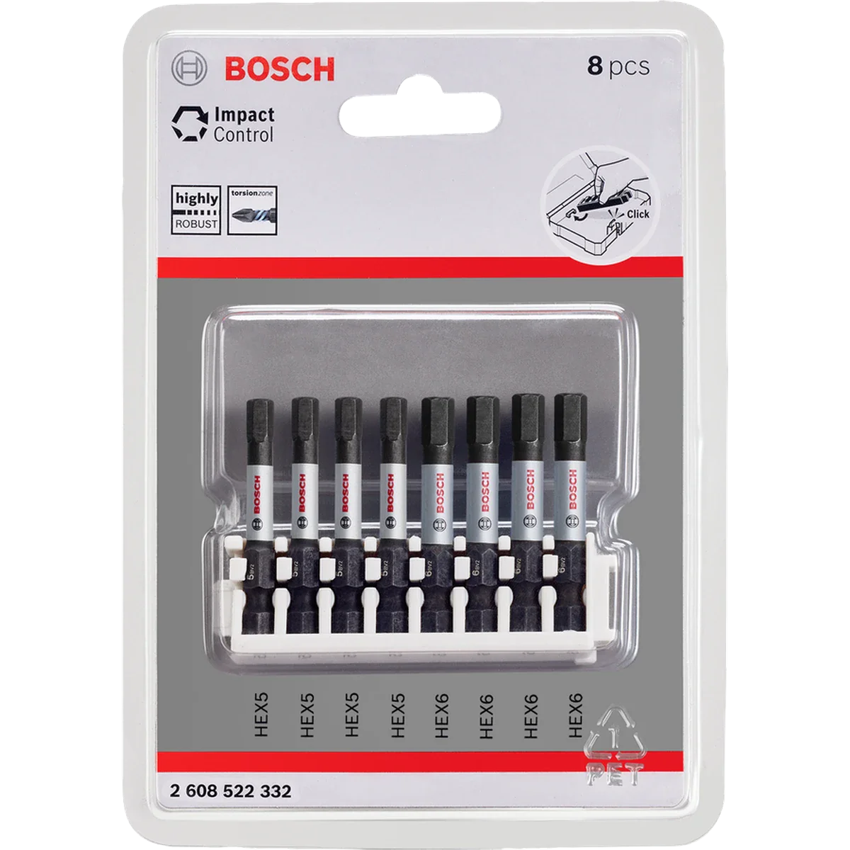 Impact Control Power Bit pack, 8-piece 4xH5, 4xH6 — 1