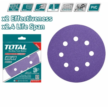 TAC73125101 10 Pcs Purple Sanding Disc