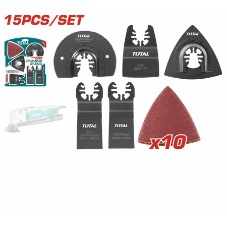 TAKTMT1502 15 Pcs Multi Tool Blade Sets