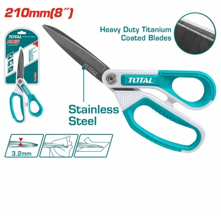 THSCRS812108 Rubber Grip Long Blade Scissors