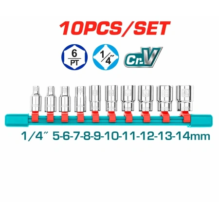 THT1411023 10 Pcs 1/4″ Socket Set