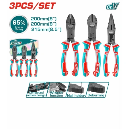 THT2CK231S 3 Pcs Compound Action Pliers Set