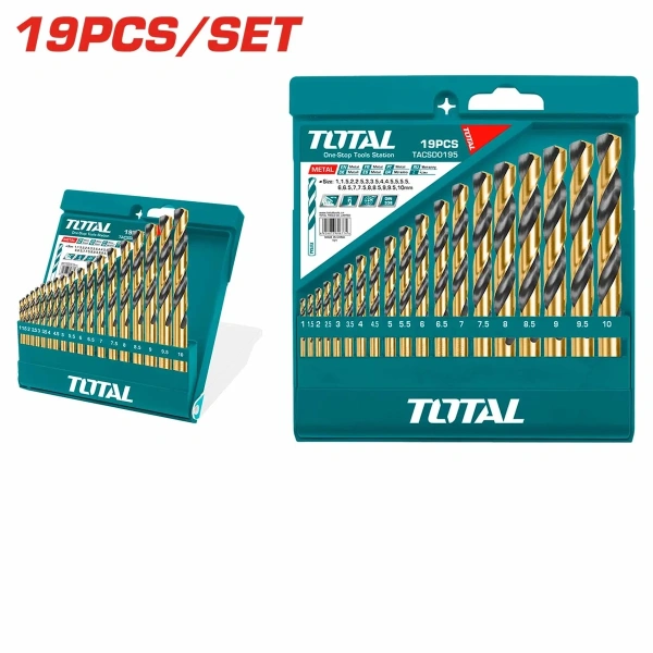 TACSD0195 19 Pcs HSS Twist Drill Bits Set