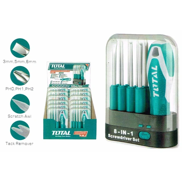 THT250906 9 Pcs Interchangeable Screwdriver Set