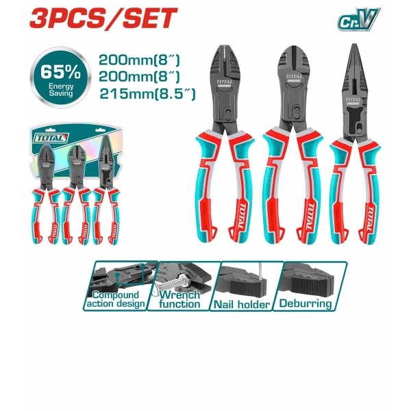 THT2CK231S 3 Pcs Compound Action Pliers Set