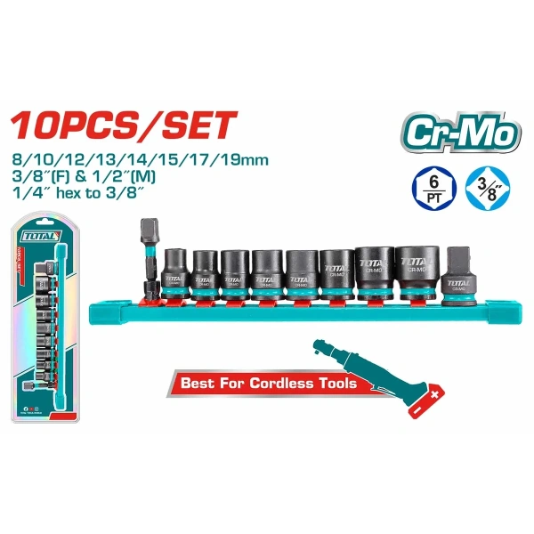 THTISD38104 10 Pcs 3/8″ Dr. Impact Socket Set