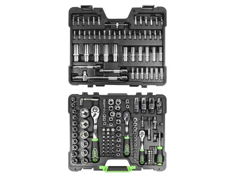 179-PIECE TOOL CASE WITH 1/4", 3/8" AND 1/2" HEX SOCKETS – CHROME FINISH