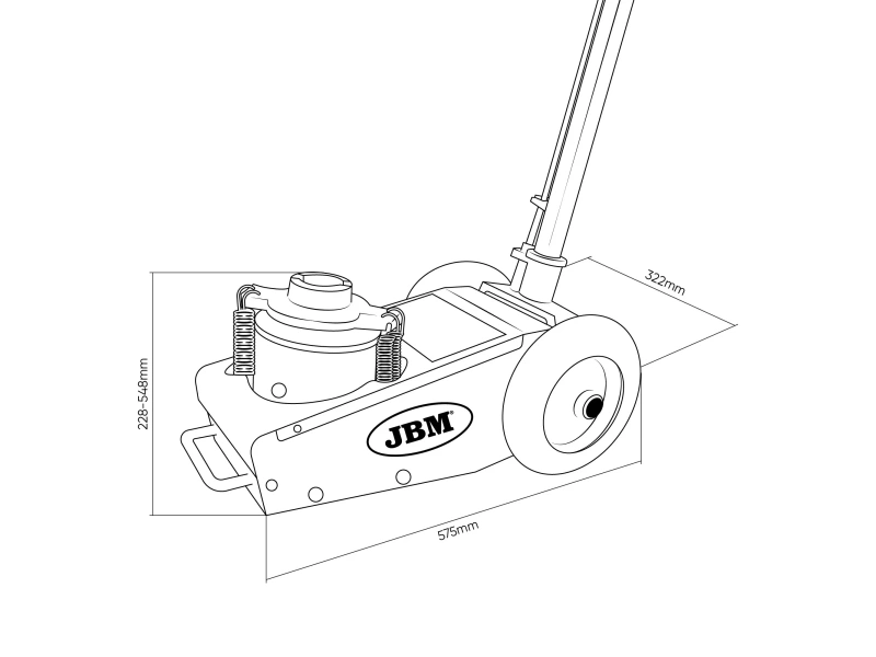 22T TELESCOPIC OIL-PNEUMATIC TROLLEY JACK