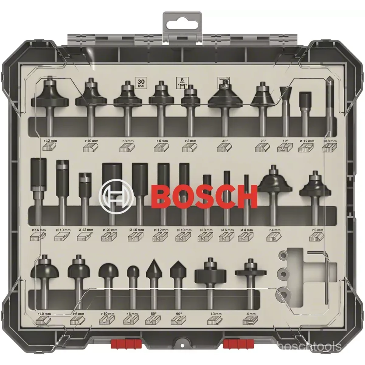 Router Bit Set 30 pcs Mixed 8 mm shank