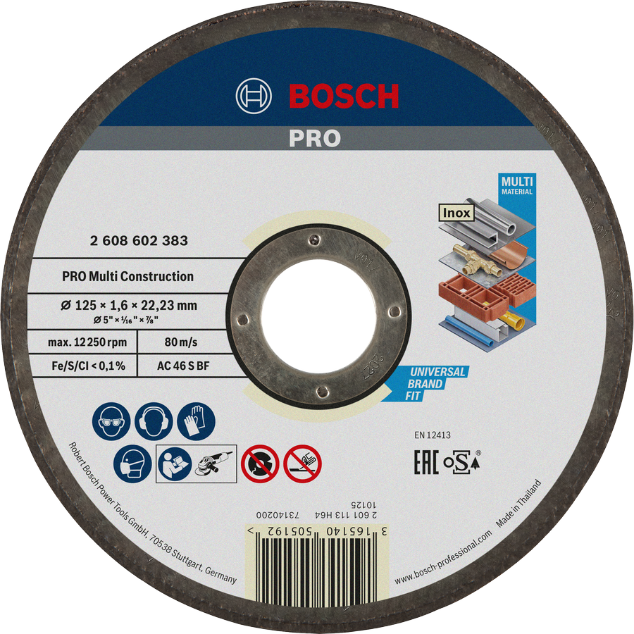 PRO Multi Construction Bonded Cutting Disc