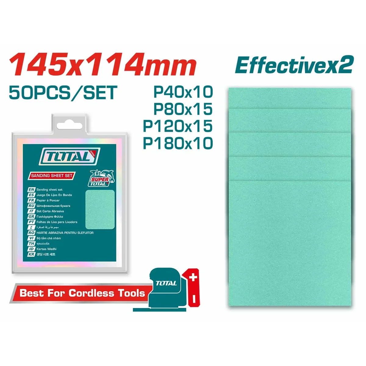 TAC145115 50 Pcs Sanding Sheet Set