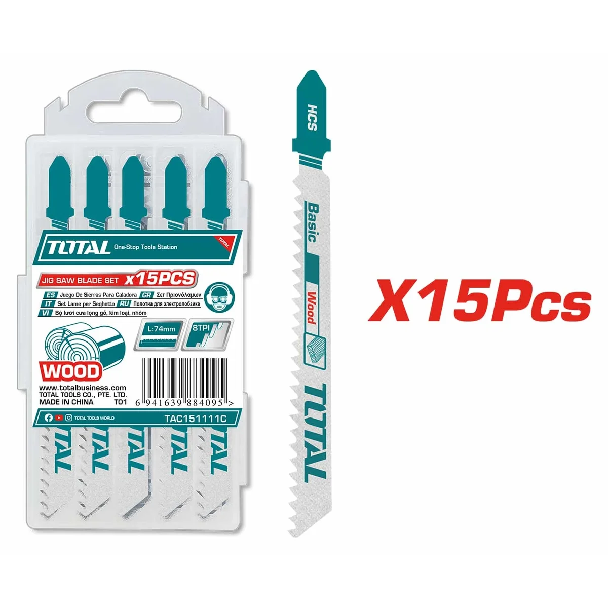 TAC151111C 15 Pcs Jig Saw Blade Set