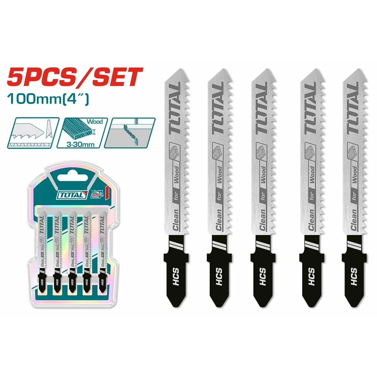 TAC51101B 5 Pcs Jig Saw Blade for Wood