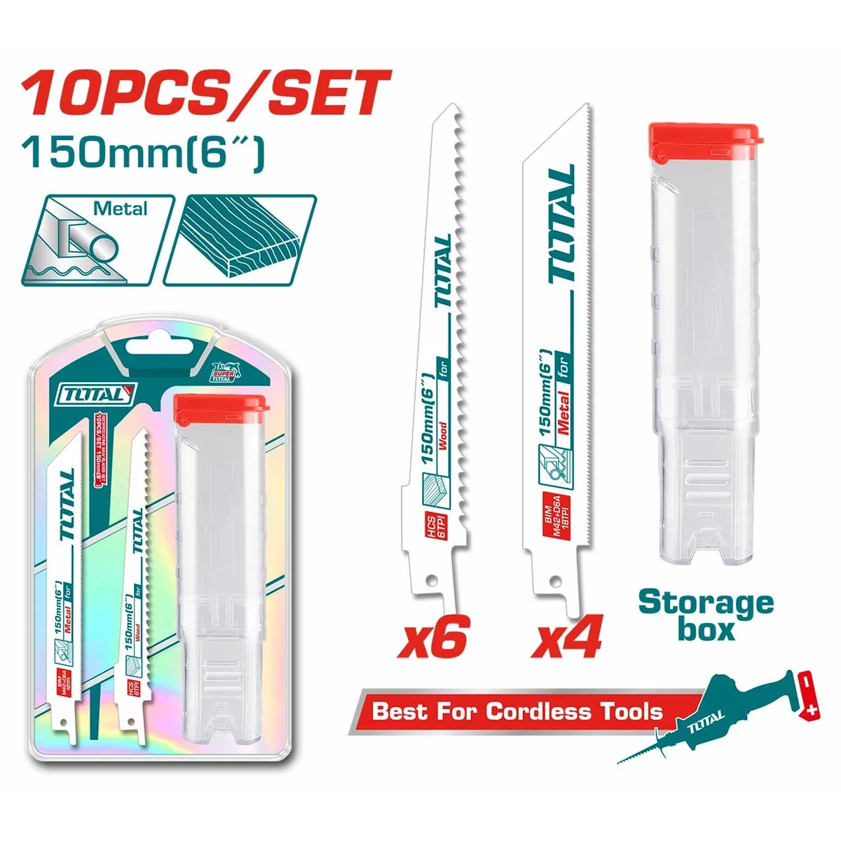 TAC521002 10 Pcs Reciprocating Saw Blades Set
