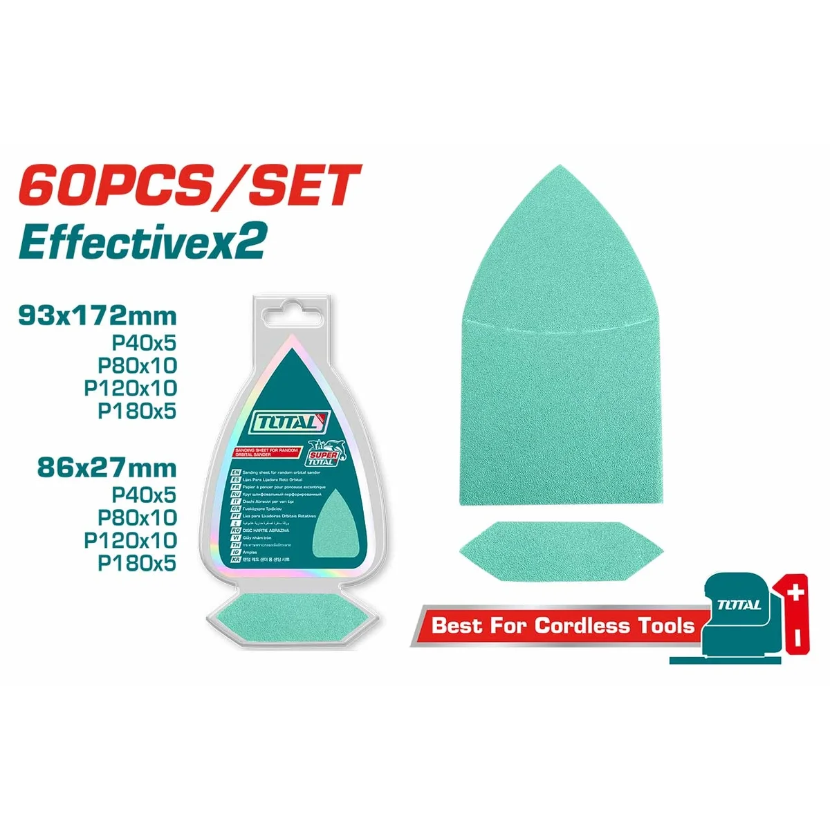 TAC938660 60 Pcs Sanding Sheet Set