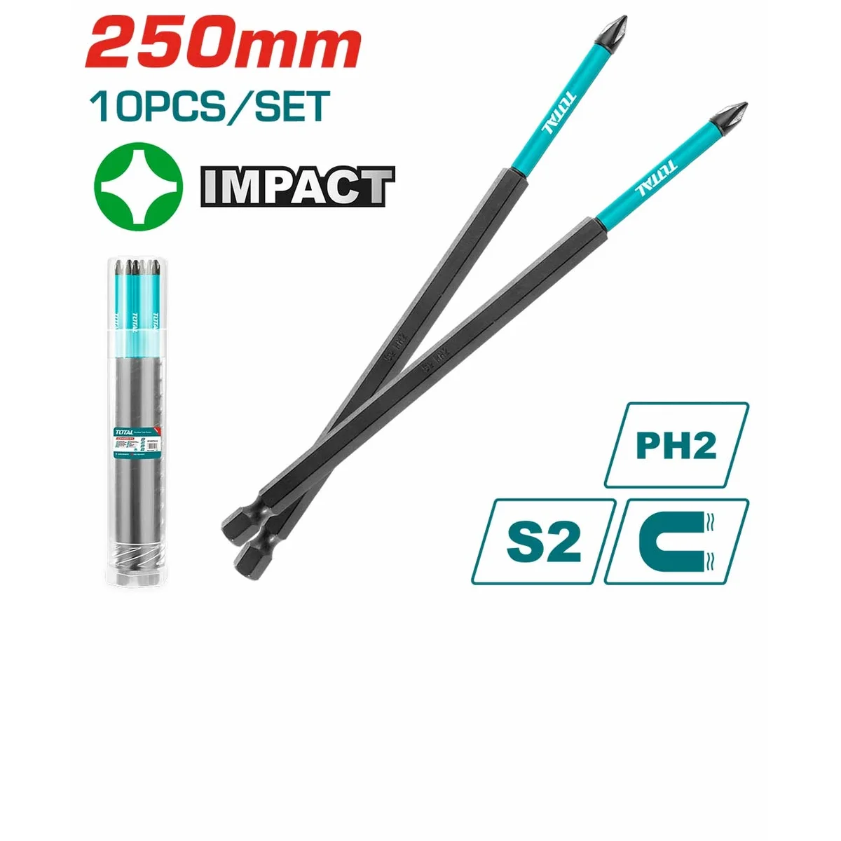 TACIM16PH2103 10 Pcs Impact Screwdriver Bits