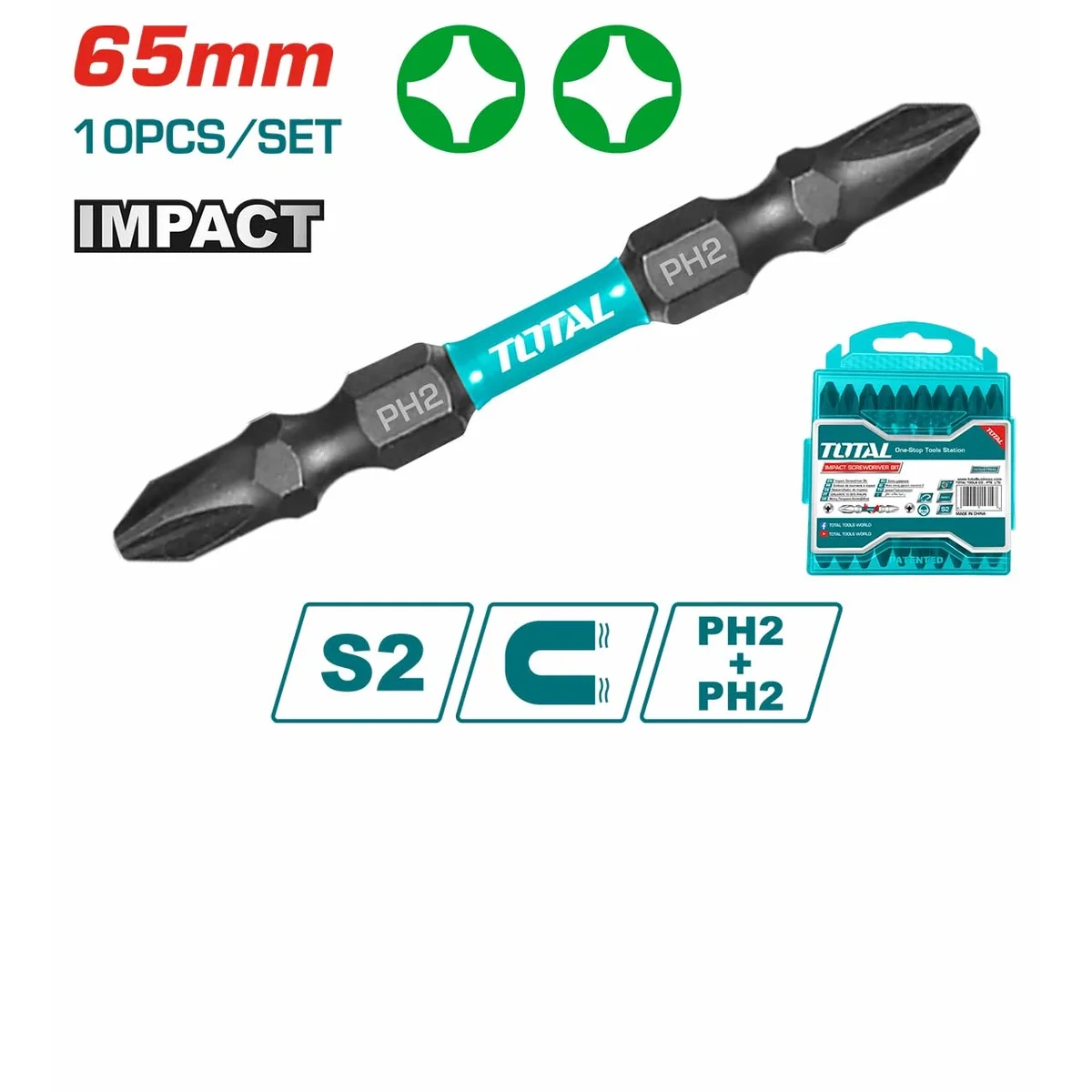 TACIM16PH233 10 Pcs Impact Screwdriver Bits
