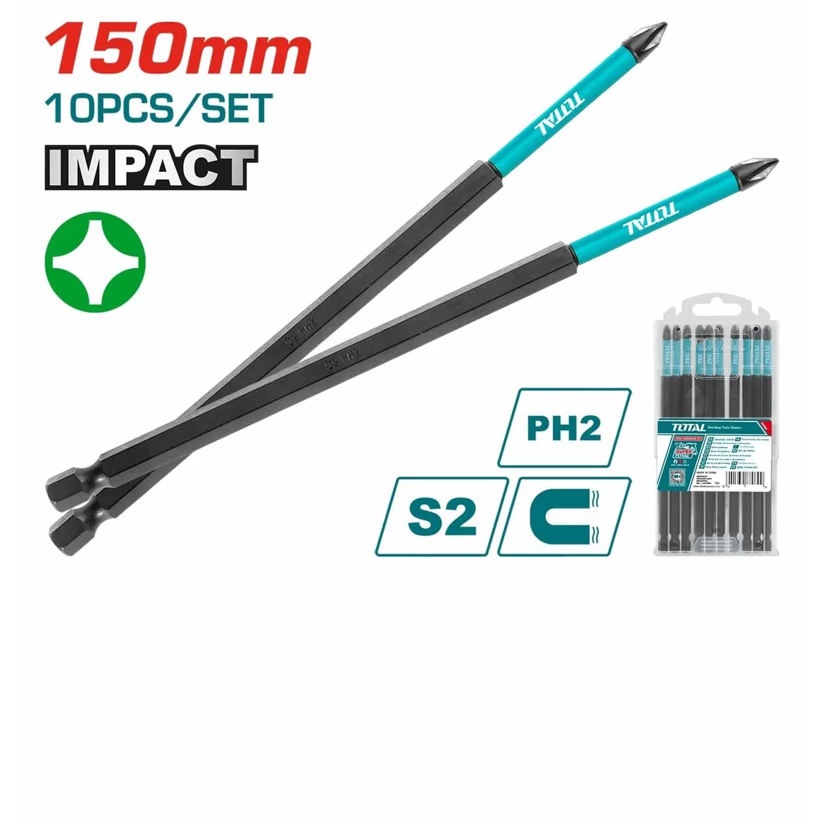 TACIM16PH263 10 Pcs Impact Screwdriver Bits