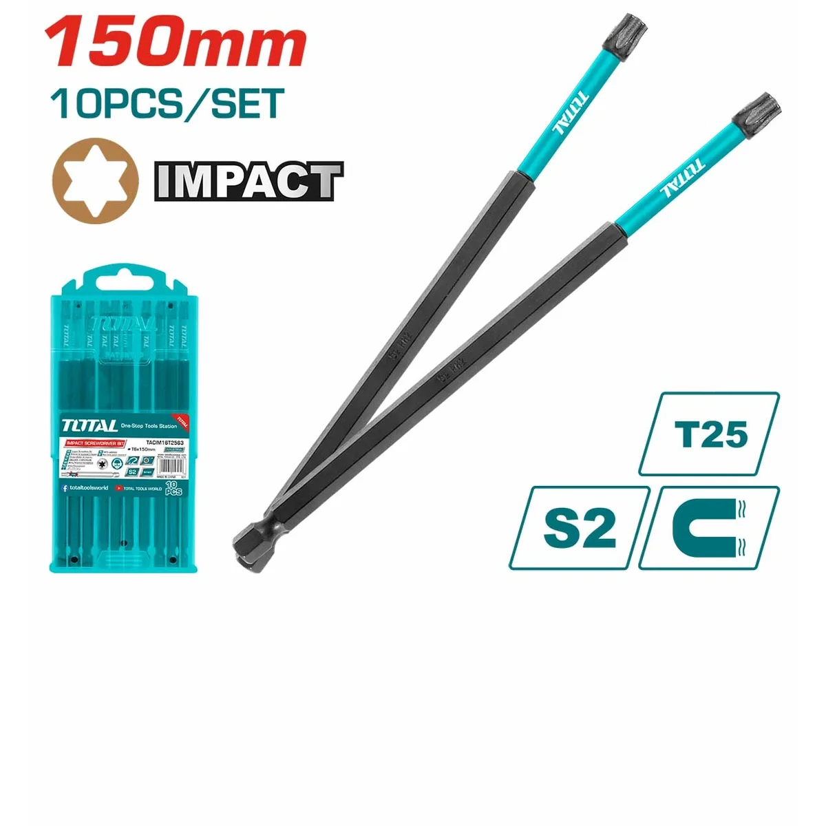 TACIM16T2563 10 Pcs Impact Screwdriver Bits