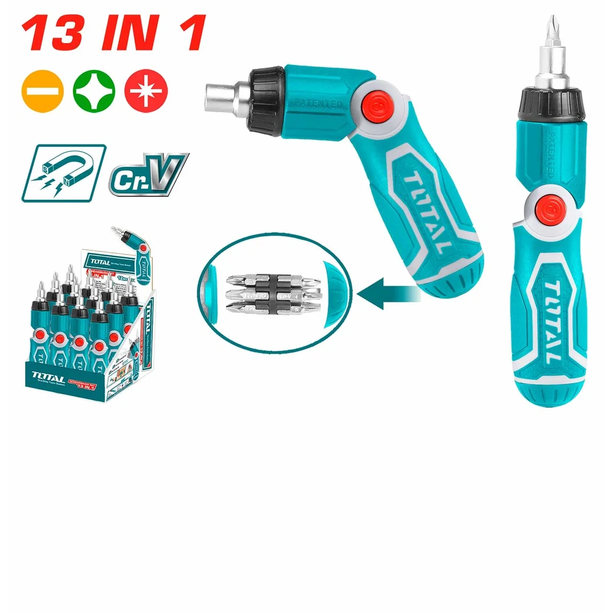 TACSD30136 13 in 1 Ratchet Screwdriver Set