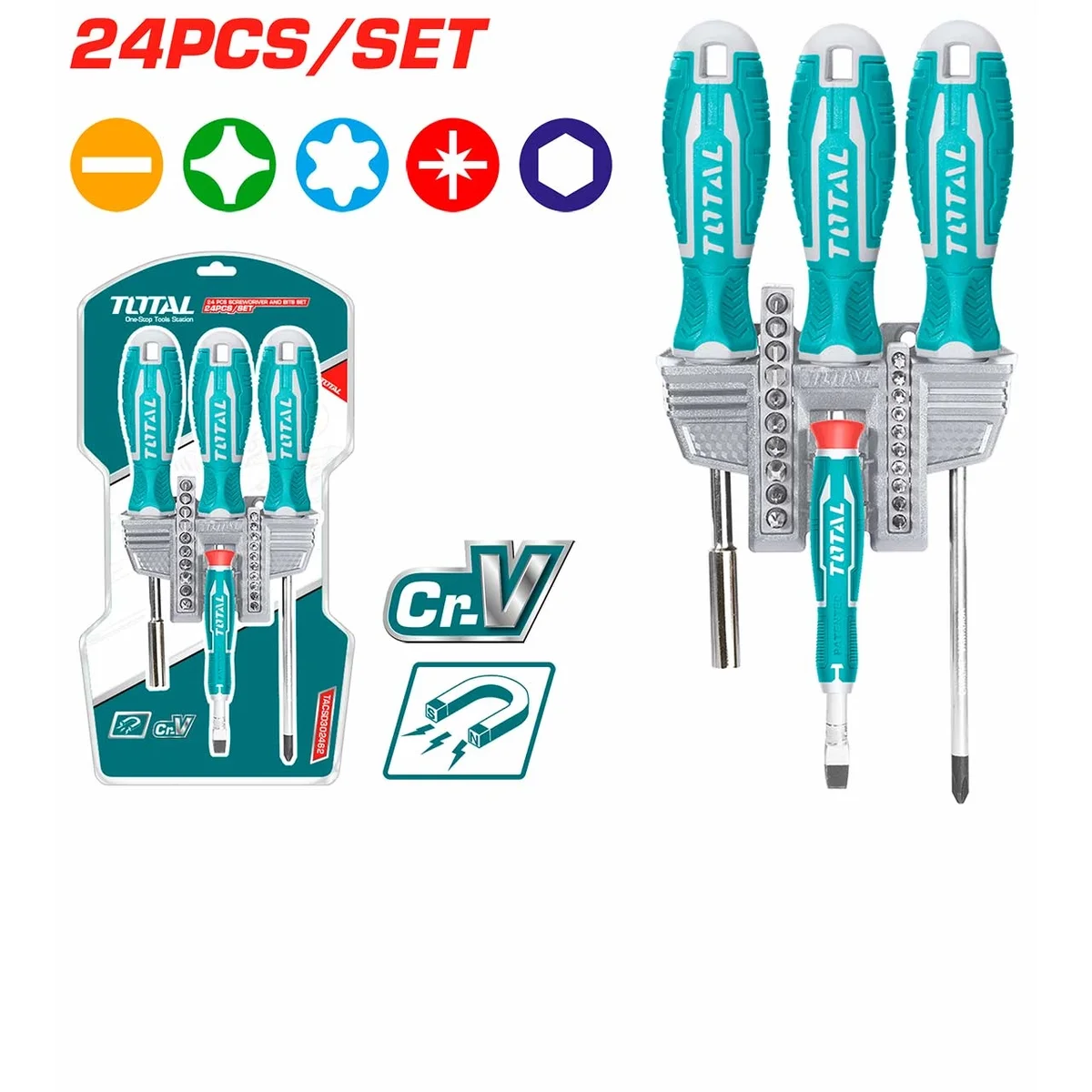 TACSD302462 24 Pcs Screwdriver & Bits Set