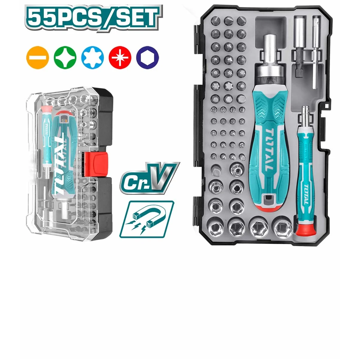 TACSD30556 55 Pcs Screwdriver Bits Set