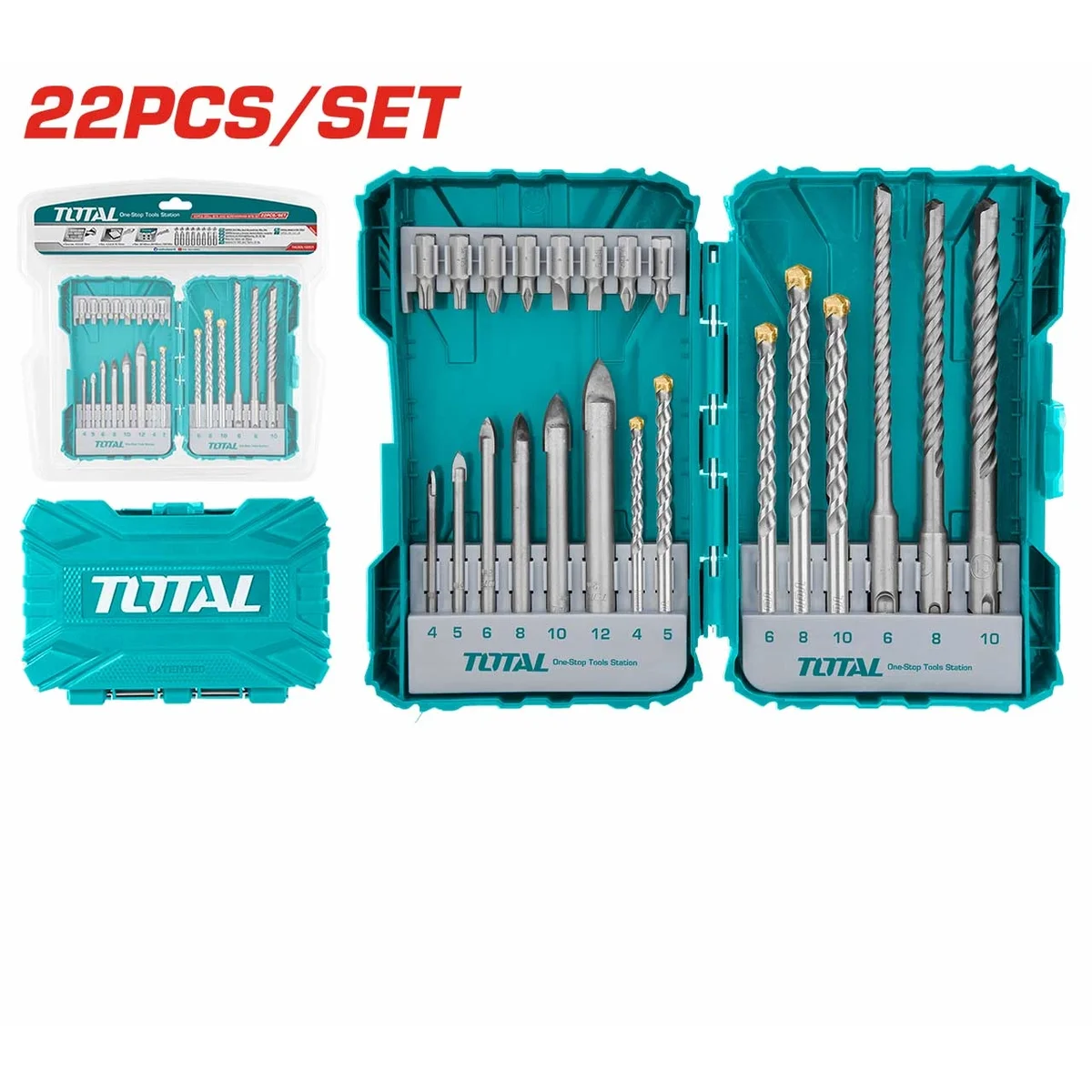 TACSDL12201 22 Pcs Drill Bits & Screwdriver Bits Set