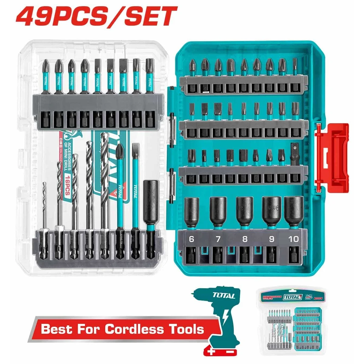 TACSDL24906 49 Pcs Impact Screwdriver Bits Set