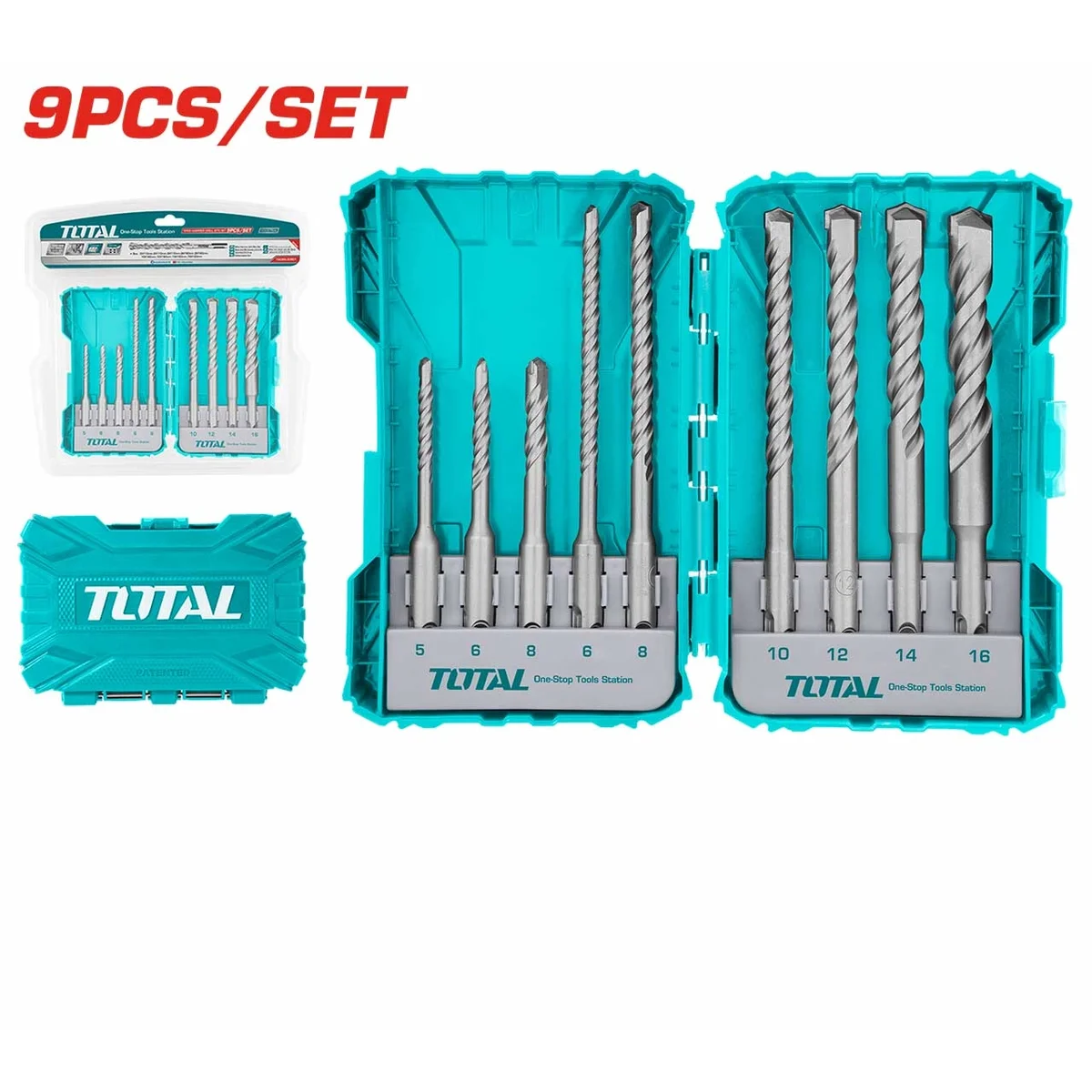 TACSDL30901 9 Pcs SDS Plus Hammer Drill Bits Set