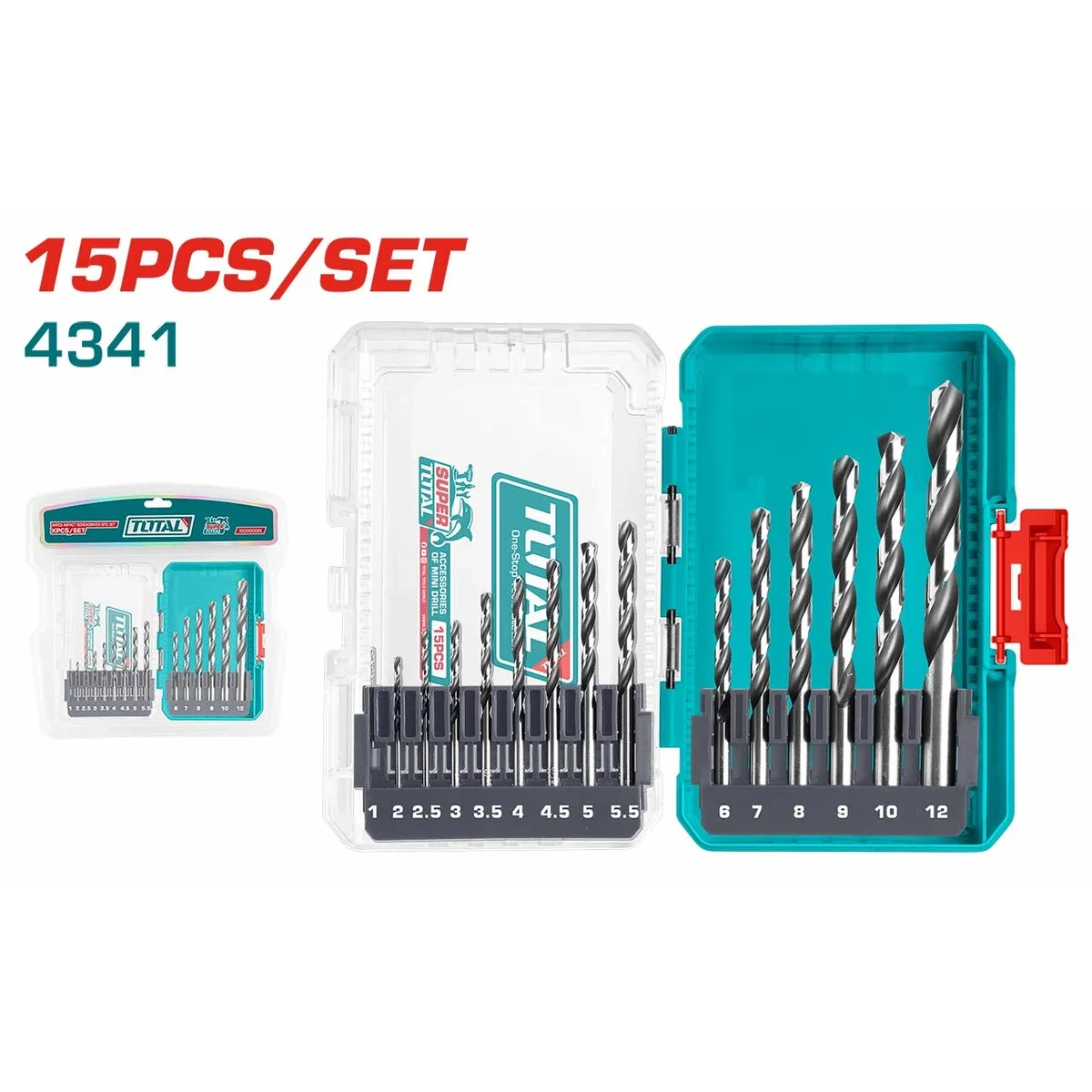 TACSDL51506 15 Pcs HSS Drill Bits Set