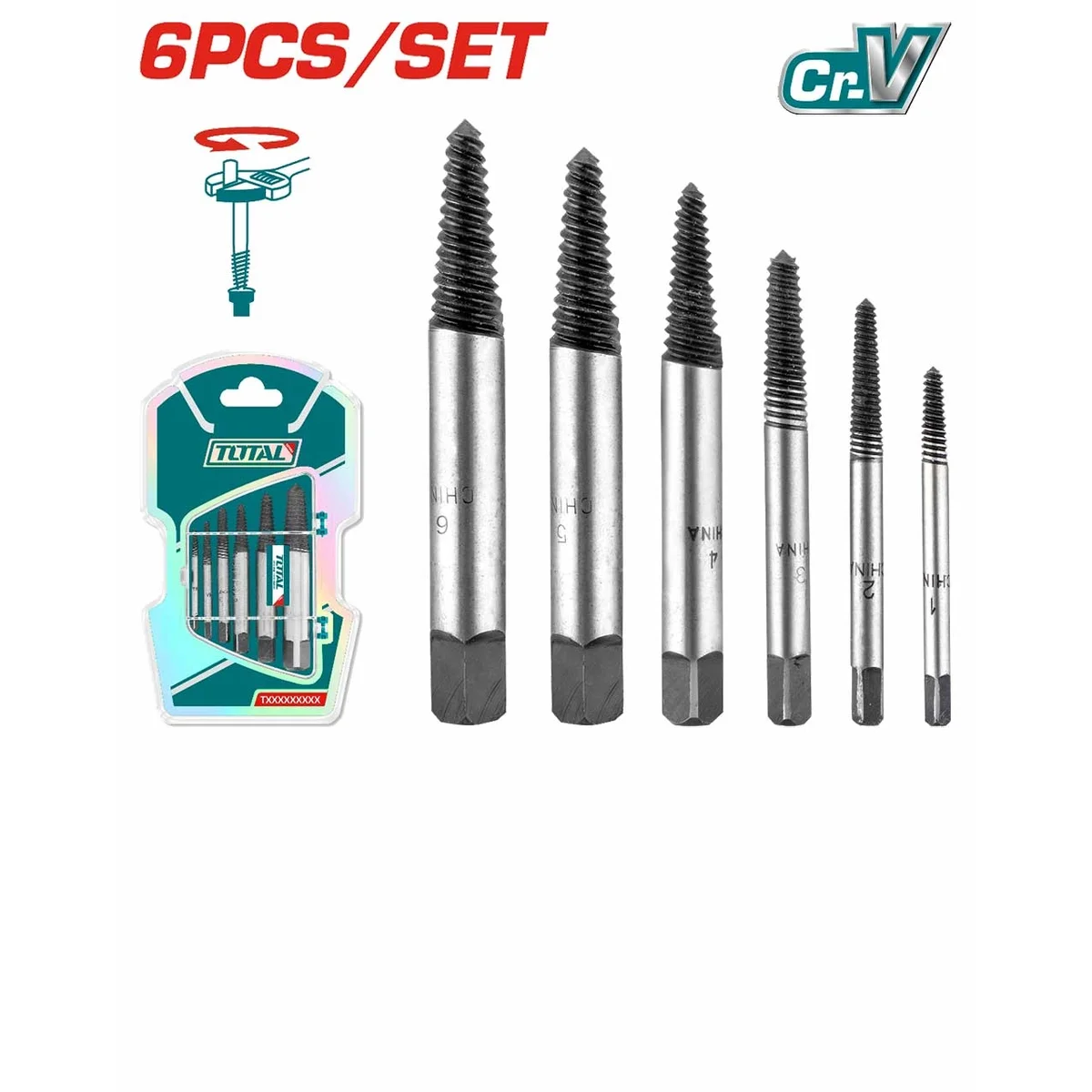 TACSE0061 6 Pcs Extractor Screw Set