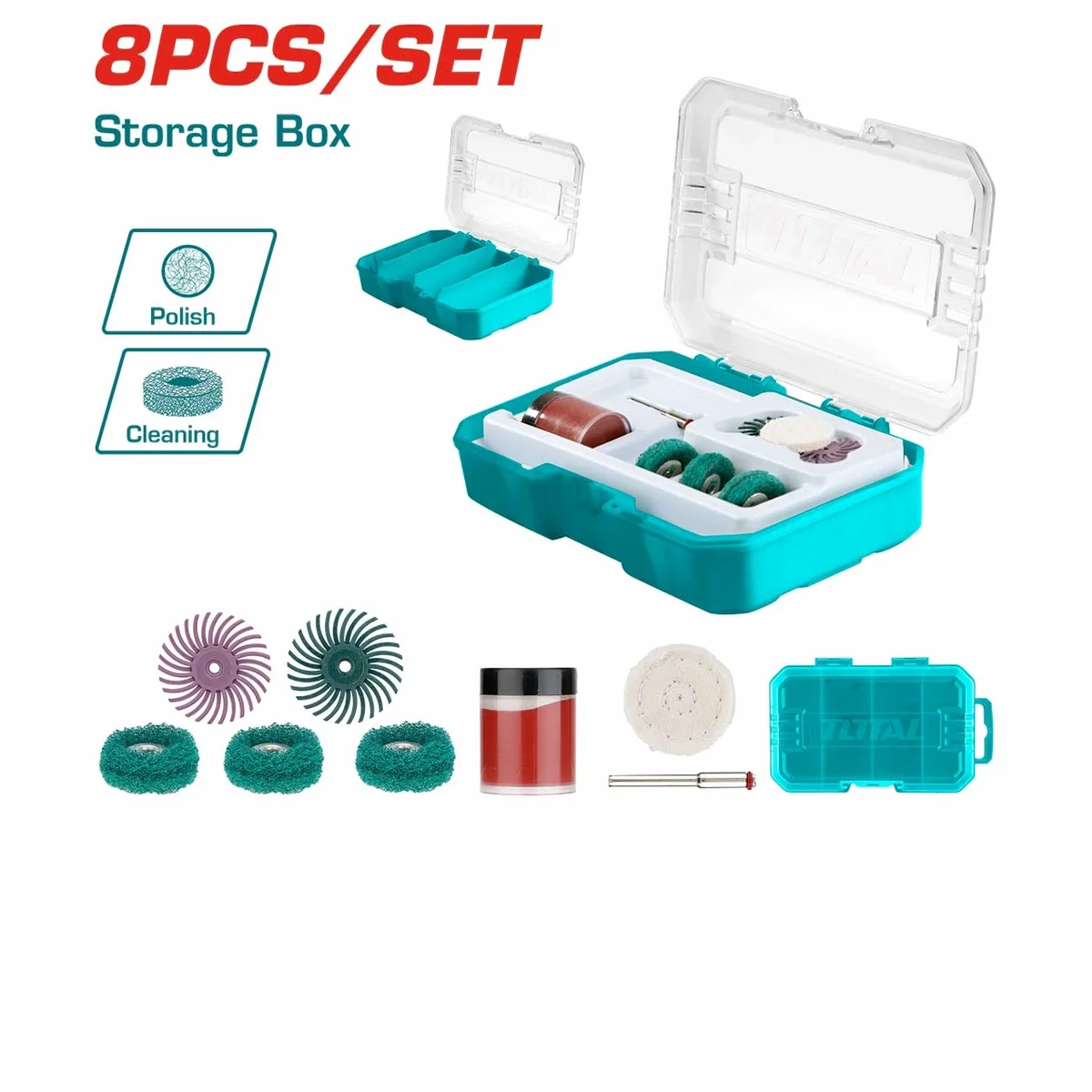 TAKMG5008 8 Pcs Sanding & Polishing Set for Mini Drill