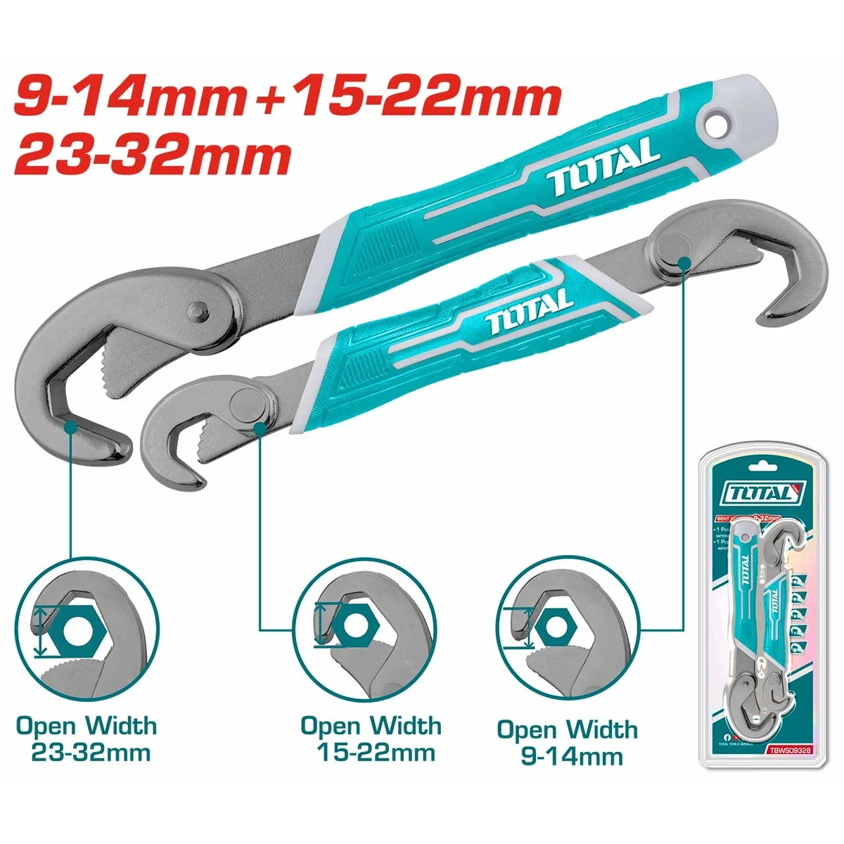 TBWS09328 2 Pcs Bent Wrench