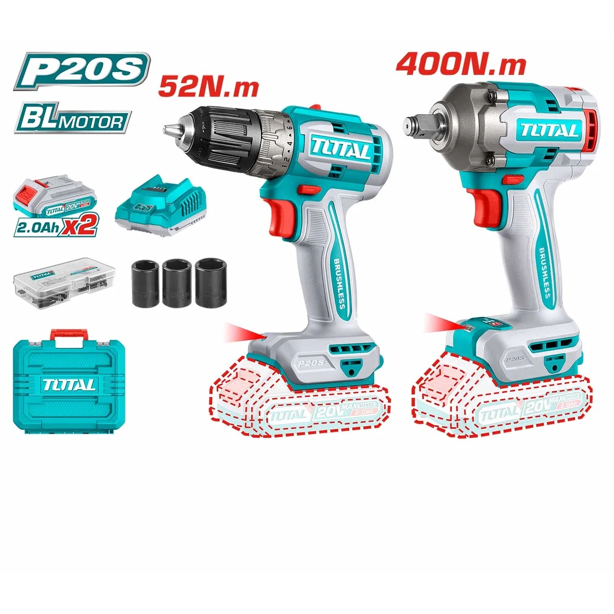 TCKLI20271 Li-ion Cordless 2 Pcs Combo Kit