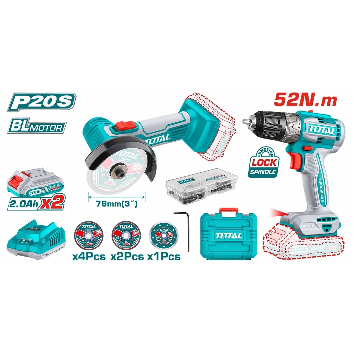 TCKLI20278 Li-ion 2 Pcs Combo Kit