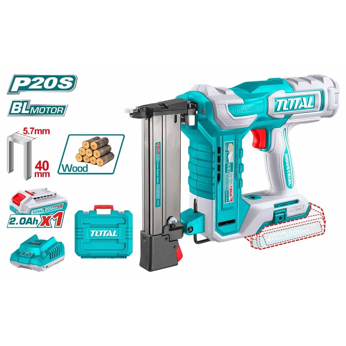 TCSNLI6008 Li-ion Crown Stapler Nailer