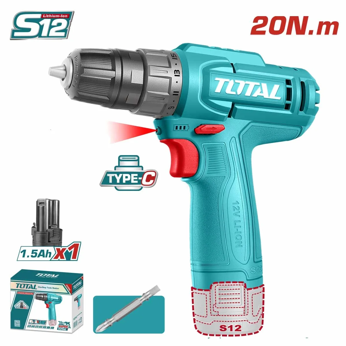 TDLI12456 Cordless drill (20NM)