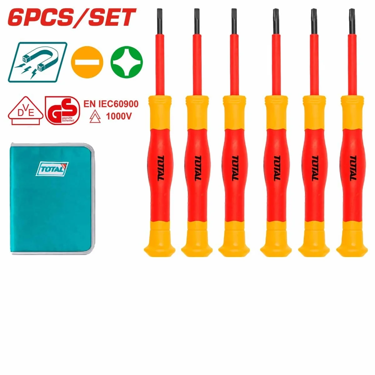 THKIPSD0601 6 Pcs Insulated Precision Screwdriver Set