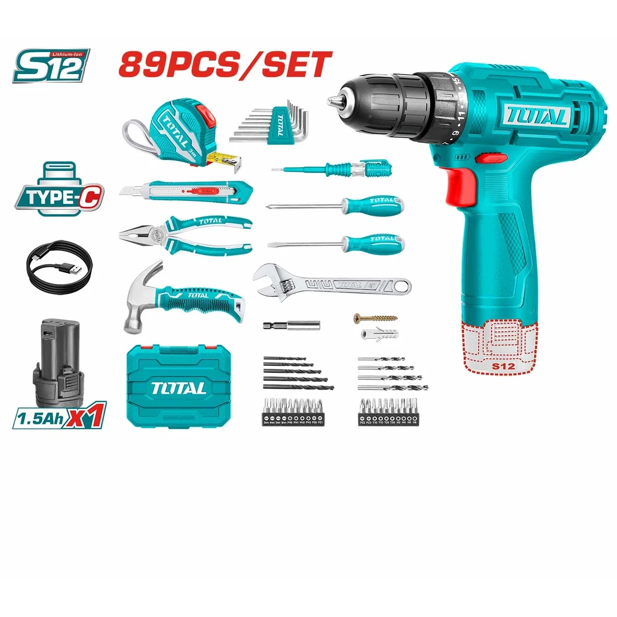 THKTHP10892 89 Pcs Tools Set