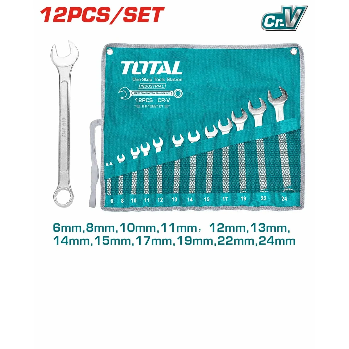 THT1022121 12 Pcs Combination Spanner Set