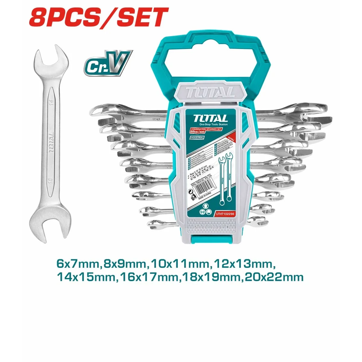 THT102386 8 Pcs Double Open End Spanner Set