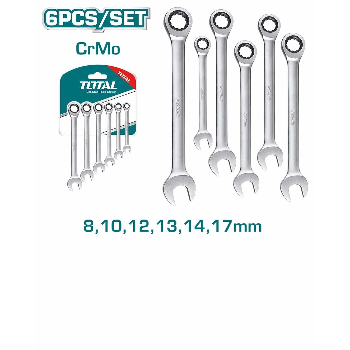 THT102RK566 6 Pcs Ratchet Spanner Set