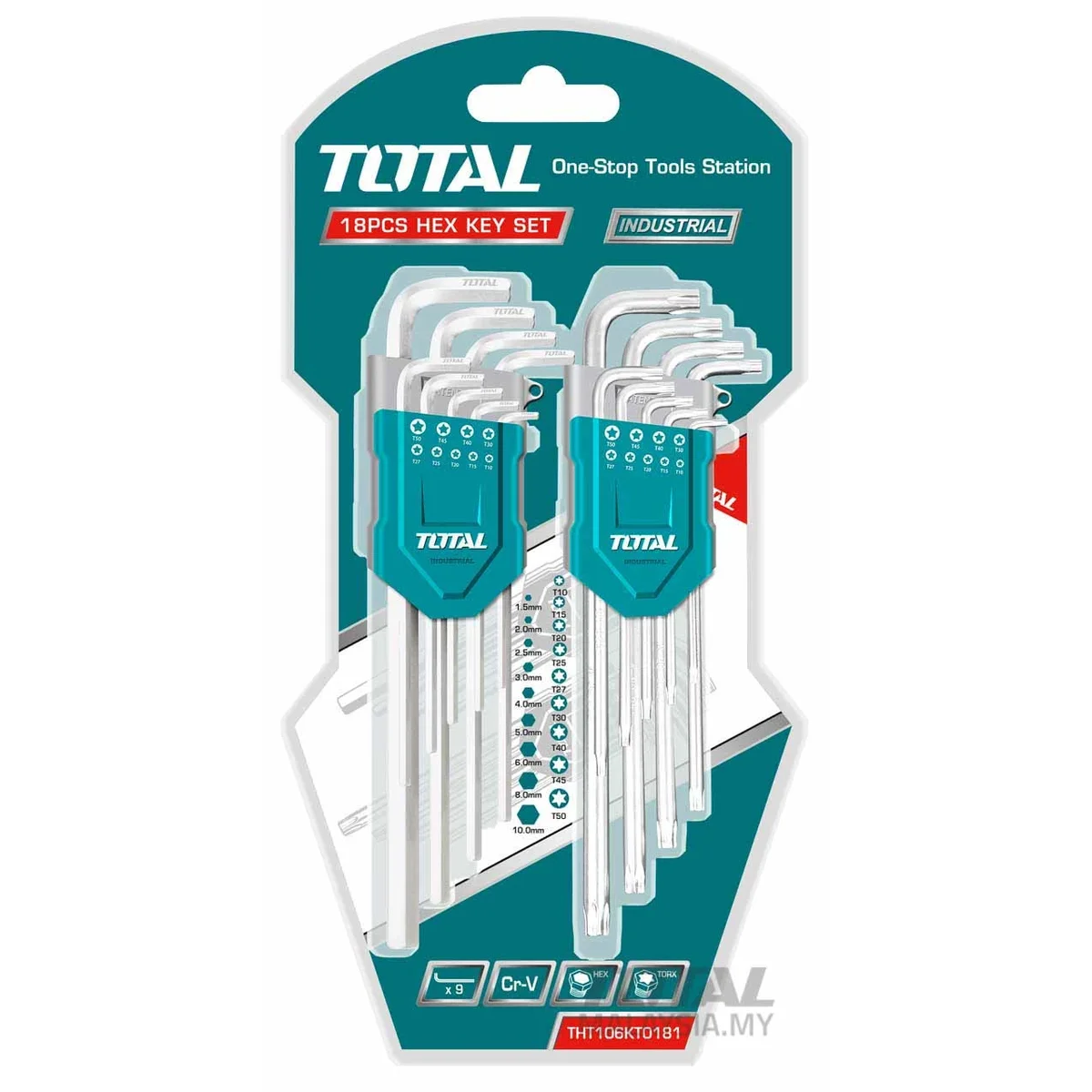 THT106KT0181 18 Pcs Hex Key & Torx Key Set