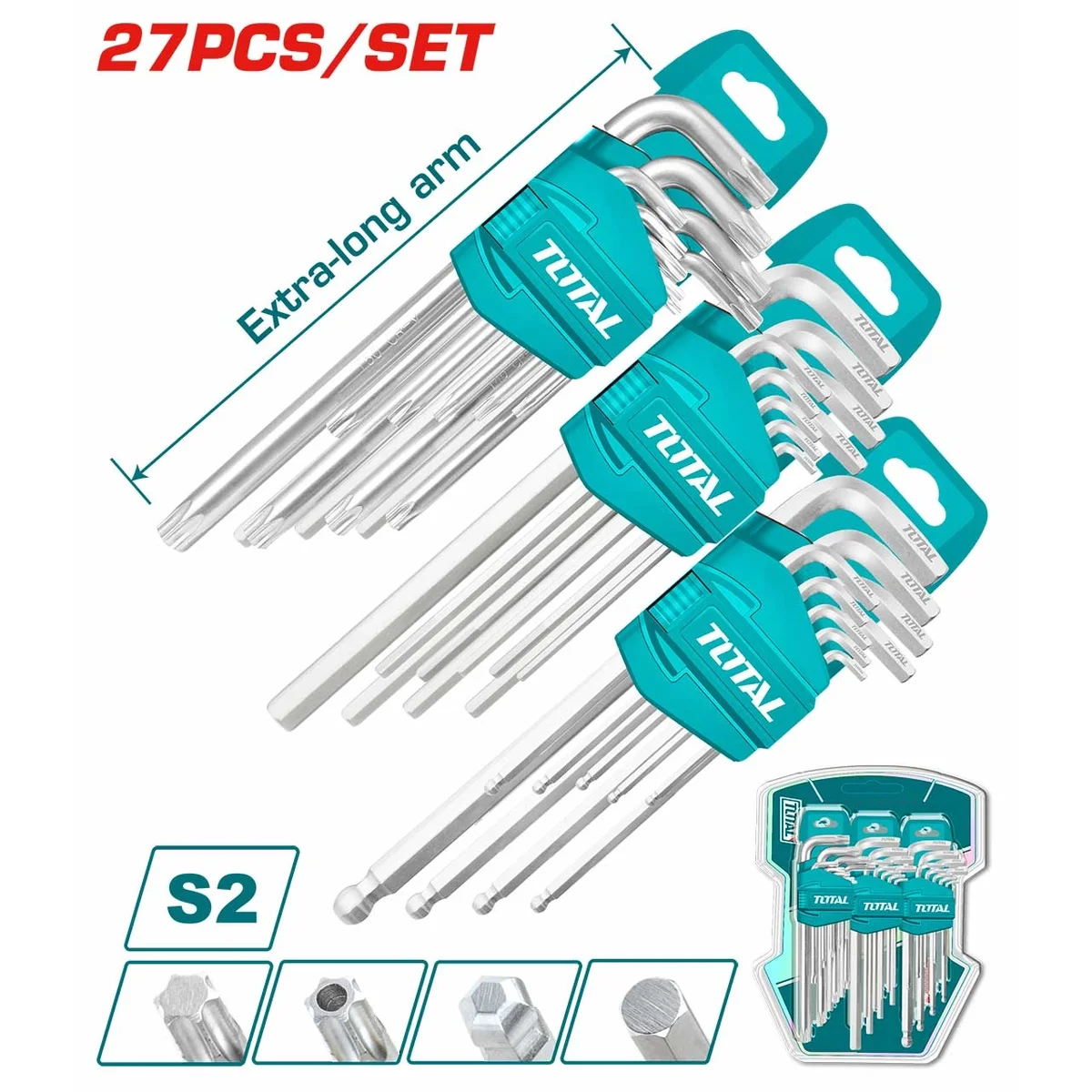 THT106KT0271 27 Pcs Hex Key & Torx Key Set