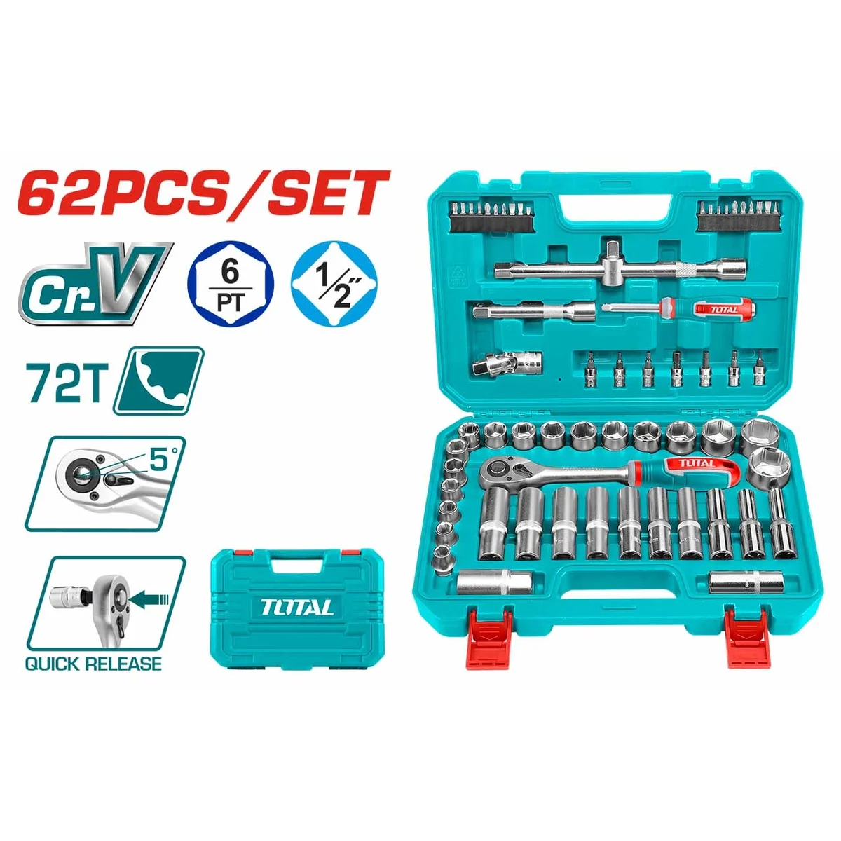 THT121602 62 Pcs 1/2″ Socket Set