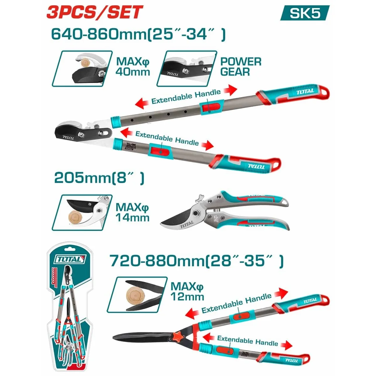 THT1593301 3 Pcs Garden Shears Set