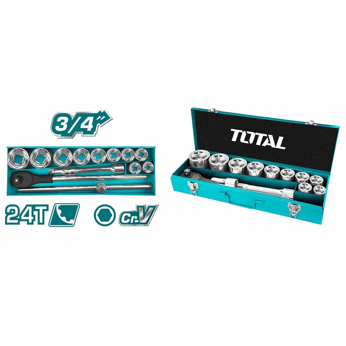 THT341151 15 Pcs 3/4″ Socket Set