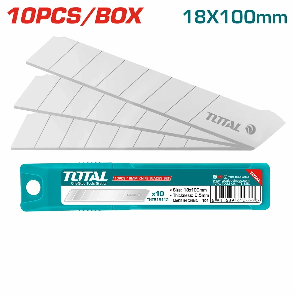 THT519112 10 Pcs 18mm Knife Blade Set
