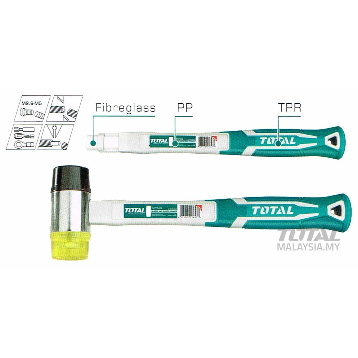 THT77406 Rubber & Plastic Hammer